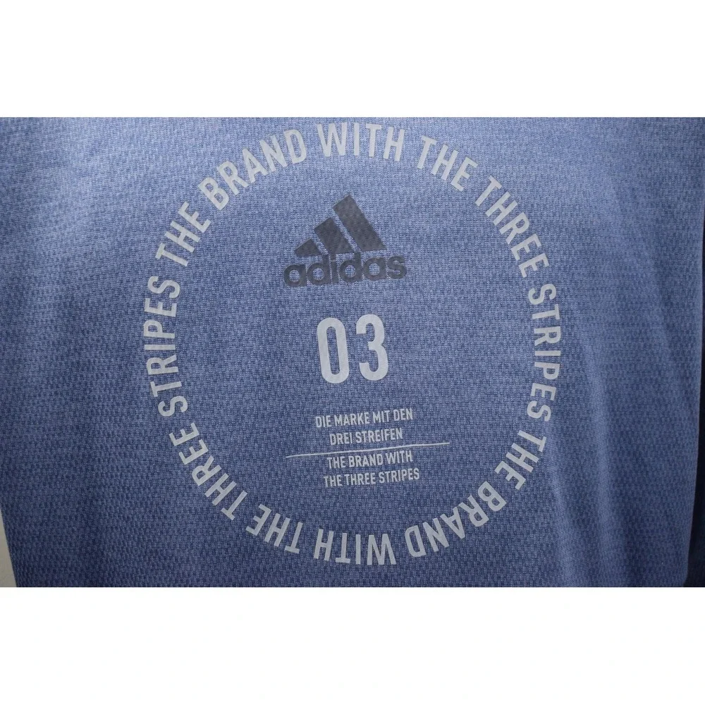 Adidas Hoodie Blue ClimaWarm Fleece Long Sleeve Pullover Mens Size Small‎